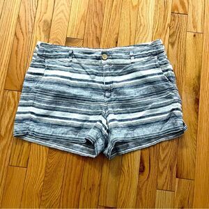 ARTISAN NY 100% Linen Beachy Striped Shorts Size 10